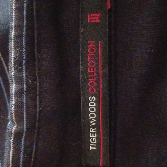 Tiger Woods Collection Nike Fit Dry Navy Striped Polo - Picture 5 of 7